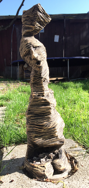 First Face Ceramic chiminea with a face